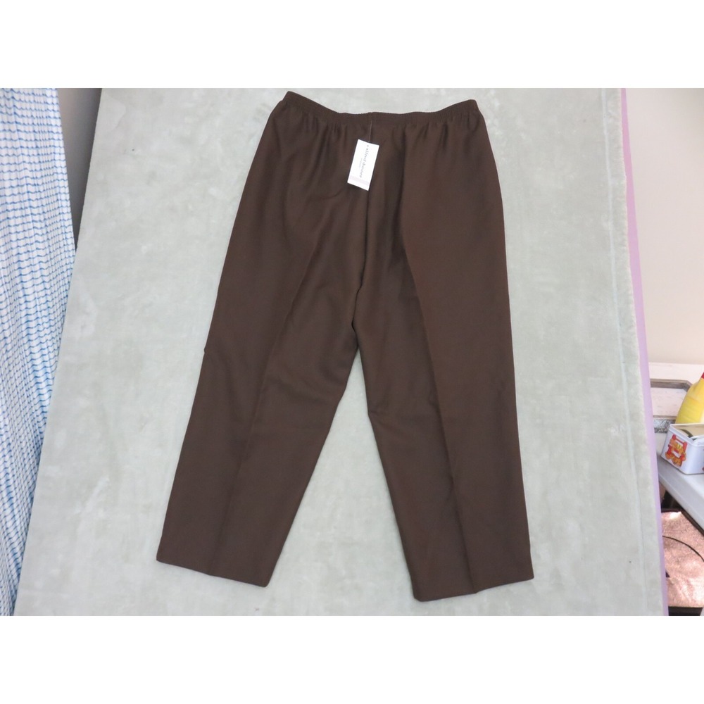 Alfred Dunner Classics Brown Elastic Waist Pants 22W Proportioned Short 9200 - Picture 7 of 10